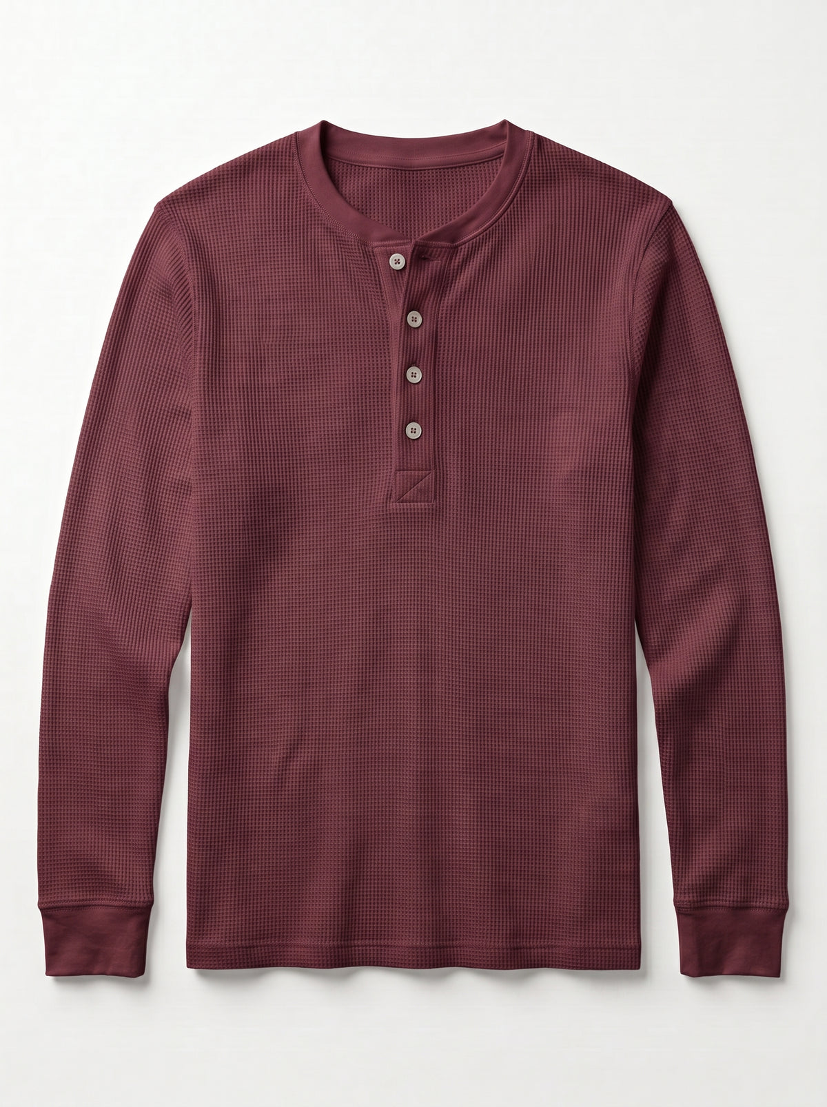 Women Knitted Henley Shirt - Maroon