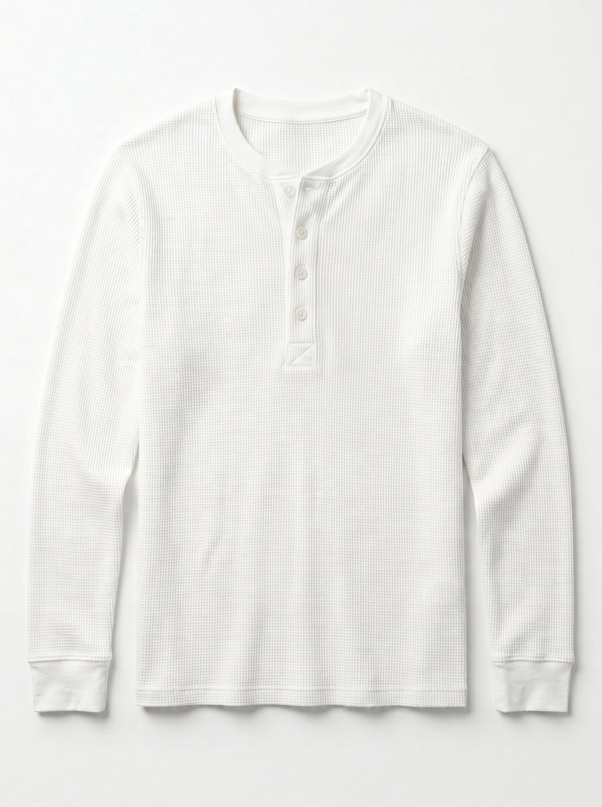 Women Knitted Henley Shirt - White