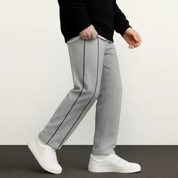 Side Stripe Wide Leg Trouser - Grey