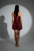 Midnight Camisole Silk PJ Set - Maroon