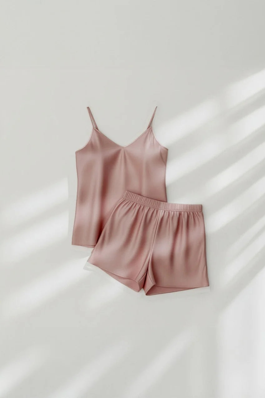 Midnight Camisole Silk PJ Set - Dusty Rose