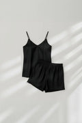 Midnight Camisole Silk PJ Set - Black