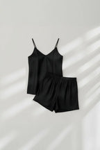 Midnight Camisole Silk PJ Set - Black
