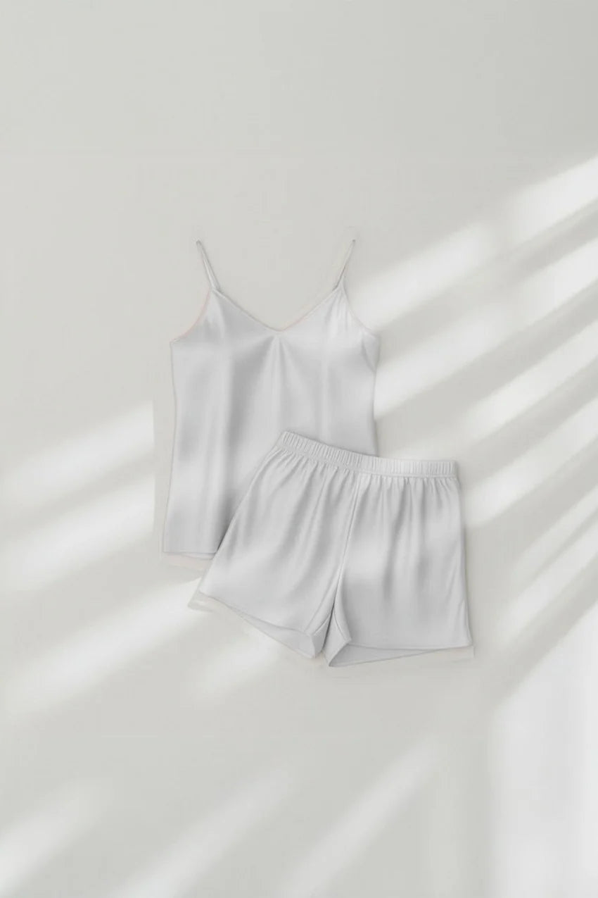 Midnight Camisole Silk PJ Set - White