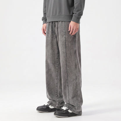 Acid Wash Baggy Trouser - Grey