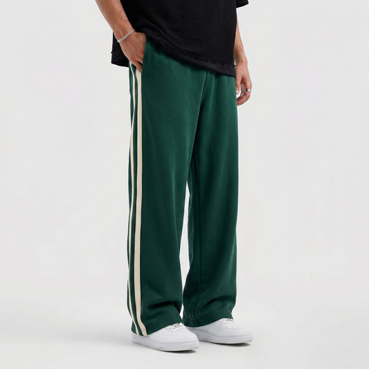 Side Stripe  Baggy Trouser - Emerald Green