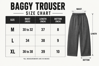Acid Wash Baggy Trouser
