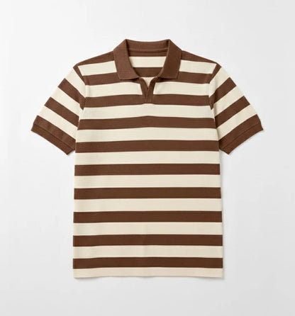 Johnny Collar Waffle Textured Polo - Brown
