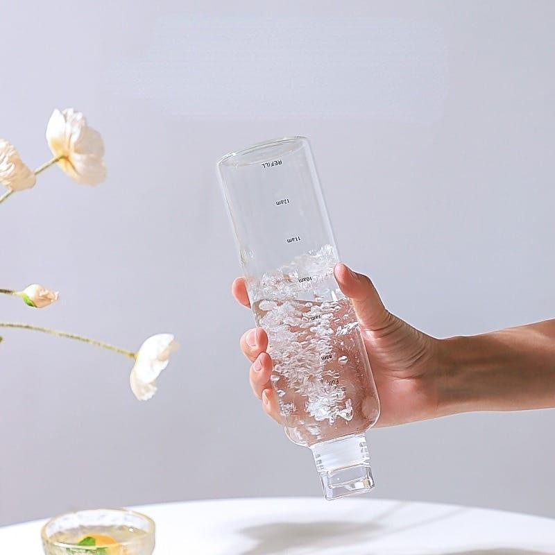 Glass Transparent Water Bottle