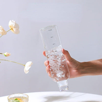 Glass Transparent Water Bottle