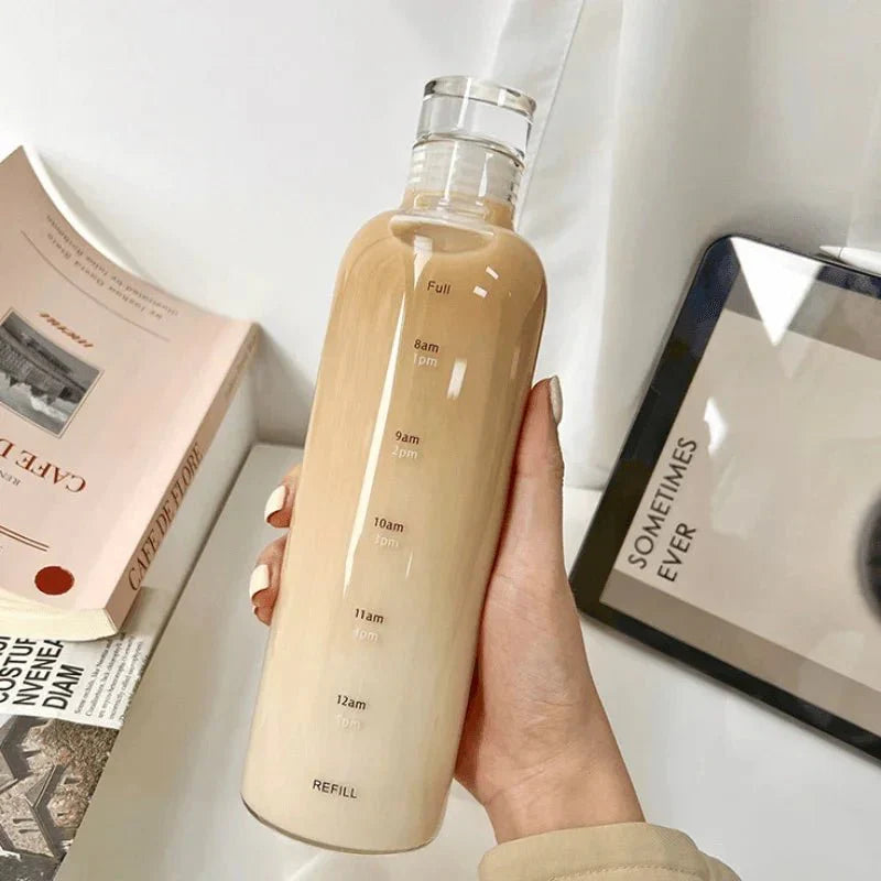 Glass Transparent Water Bottle