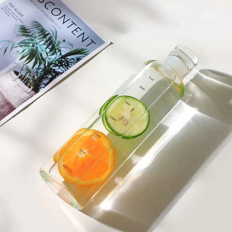 Glass Transparent Water Bottle