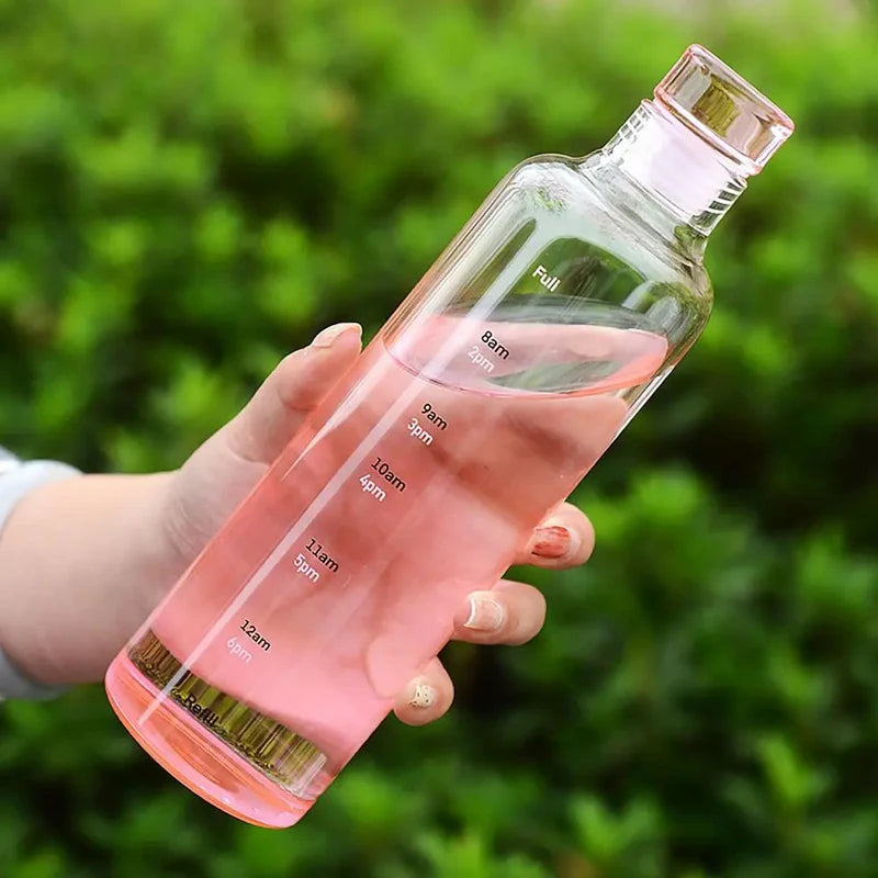 Glass Transparent Water Bottle