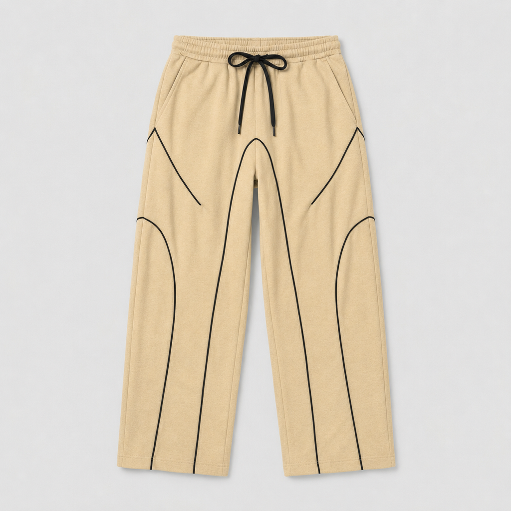 FLEXLINE BAGGY TROUSER - BIEGE WITH BLACK