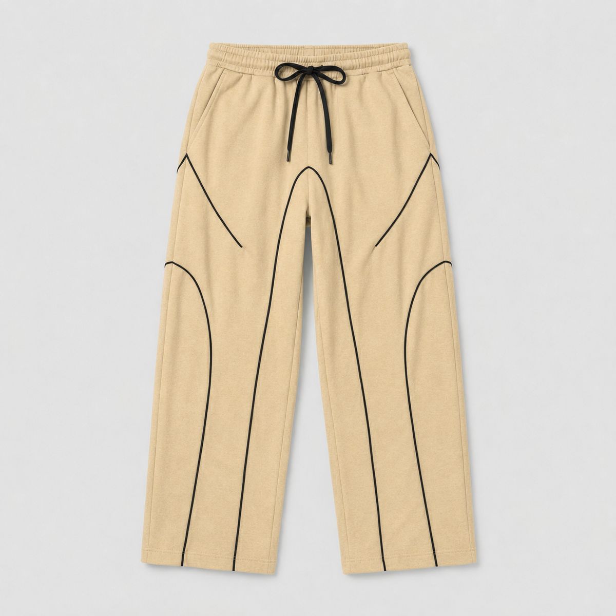 FLEXLINE BAGGY TROUSER - BIEGE WITH BLACK