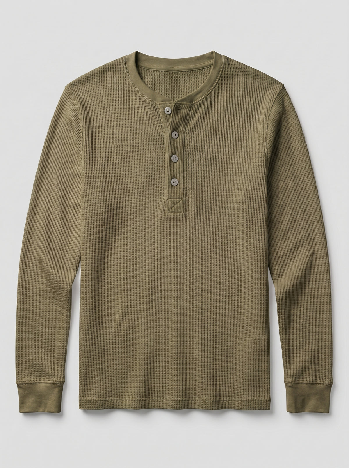 Women Knitted Henley - Olive