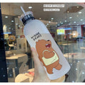 'We Bare Bears' Frosted Plastic Water Bottle with Straw - Grizzly