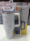 Kitty Bow 40oz Straw Tumbler with Handle