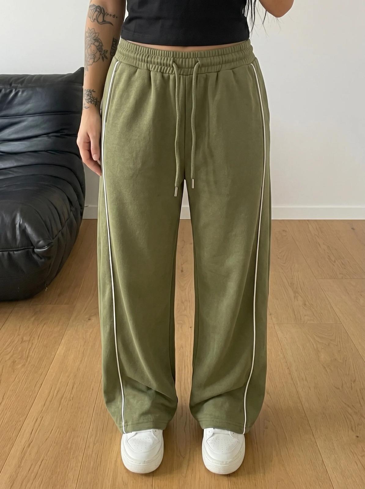 Classic Stripe Trouser - Olive Moss