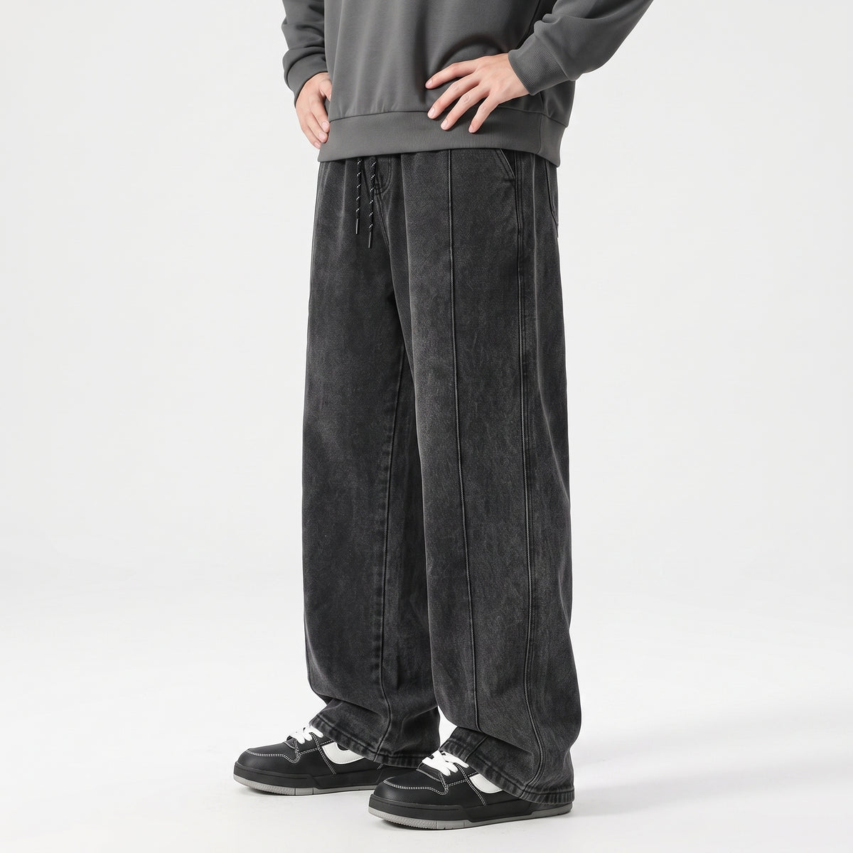 Acid Wash Baggy Trouser