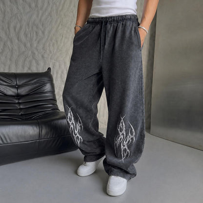 Printed Acid Wash Trouser