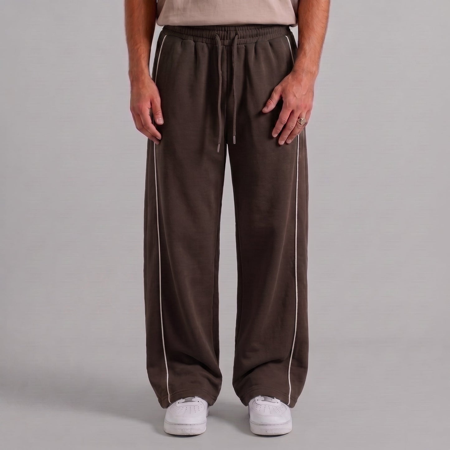 Classic Stripe Trouser - Cocoa Brown