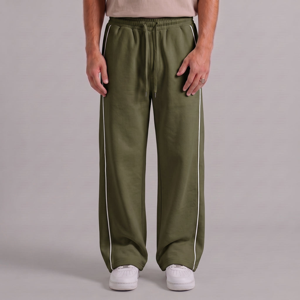 Classic Stripe Trouser - Olive Moss