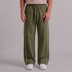 Classic Stripe Trouser - Olive Moss
