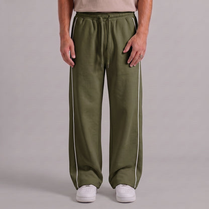 Classic Stripe Trouser - Olive Moss