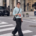 Waffle Knit Henley - Mint